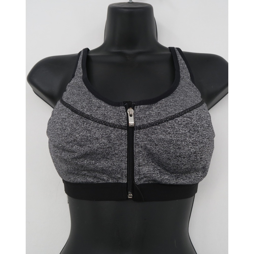VSX Victoria's Secret Sport Incredible Front Zip Underwire Sports Bra Gray 34B